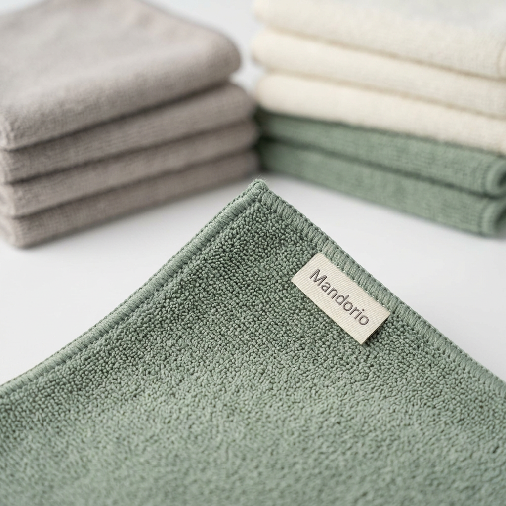 Mandorio Microfiber Cleaning Cloth Pack, 12 Pieces, Three Neutral Colors - Cleaning & Laundry Helpers > Cleaning Supplies > Cleaning Cloths - Mandorio