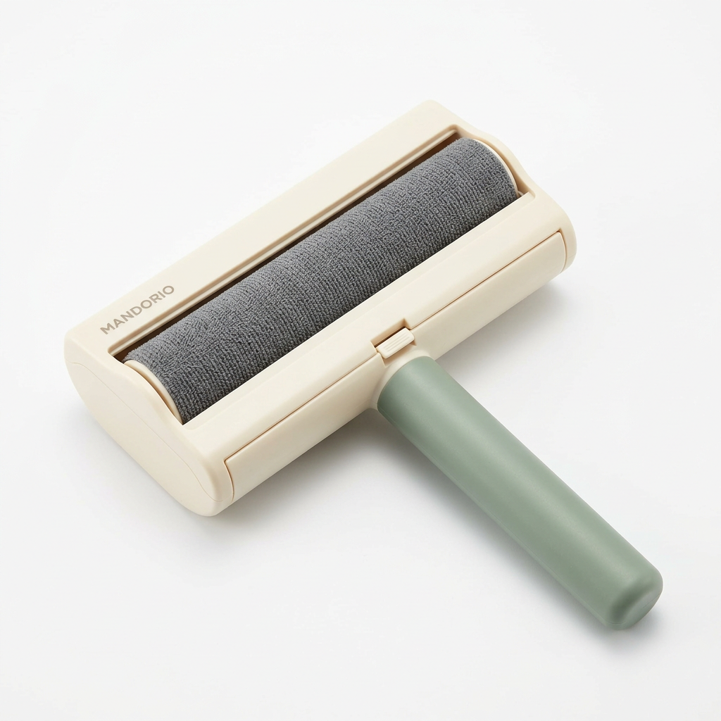 Mandorio Lint Roller And Pet Hair Remover, Ivory With Sage Handle - Cleaning & Laundry Helpers > Fabric Care > Lint Removers - Mandorio