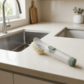 Mandorio Dish Brush With Soap Dispenser Handle, Sage Green And Ivory - Cleaning & Laundry Helpers > Dishwashing Tools > Dish Brushes - Mandorio
