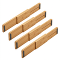 Mandorio Expandable Drawer Divider Set, Natural Bamboo, 4 Pieces - Kitchen Organization > Drawer Organizers > Expandable Drawer Dividers - Mandorio