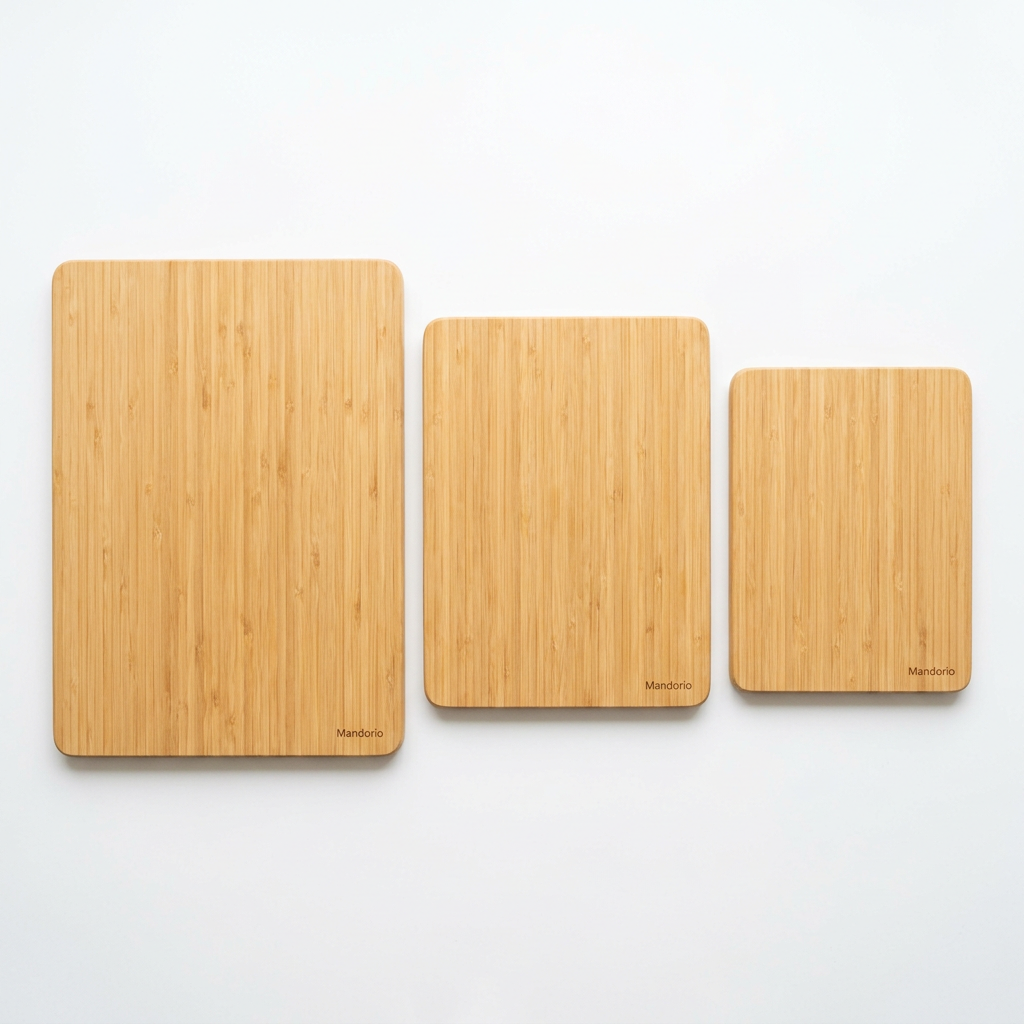 Mandorio Bamboo Cutting Board Set, 3 Sizes, Natural Honey Finish - Cookware & Utensils > Kitchen Preparation > Cutting Boards - Mandorio
