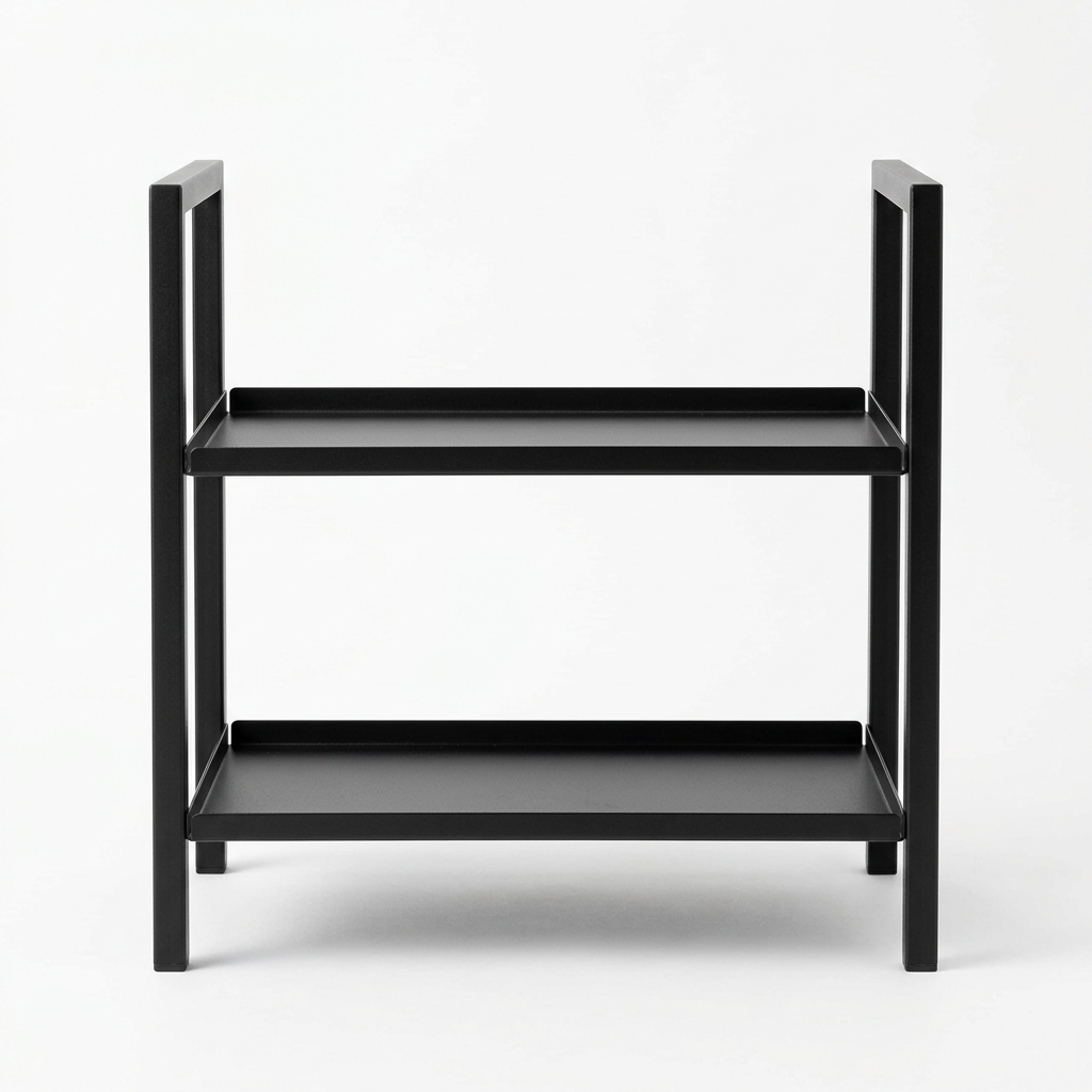 Mandorio Two - Tier Spice Rack, Matte Black Steel, Countertop Organizer - Kitchen Organization > Spice Storage > Spice Racks - Mandorio