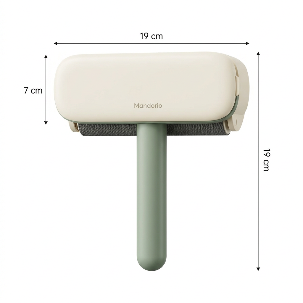 Mandorio Lint Roller And Pet Hair Remover, Ivory With Sage Handle - Cleaning & Laundry Helpers > Fabric Care > Lint Removers - Mandorio