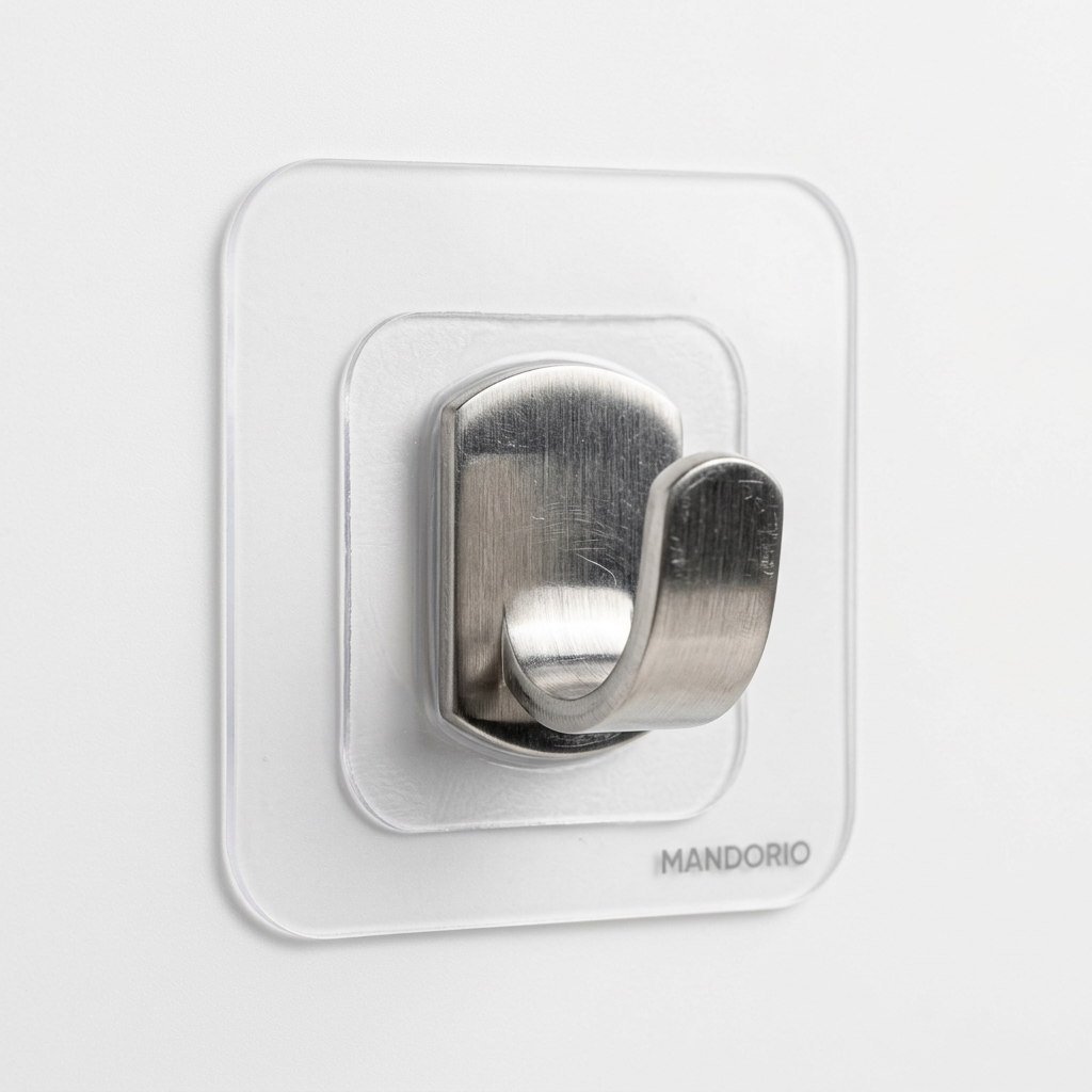 Mandorio Adhesive Wall Hook Set, 20 - Pack With Clear Mounting Pads - Home Decor & Table Accessories > Home Organization > Wall Hooks - Mandorio