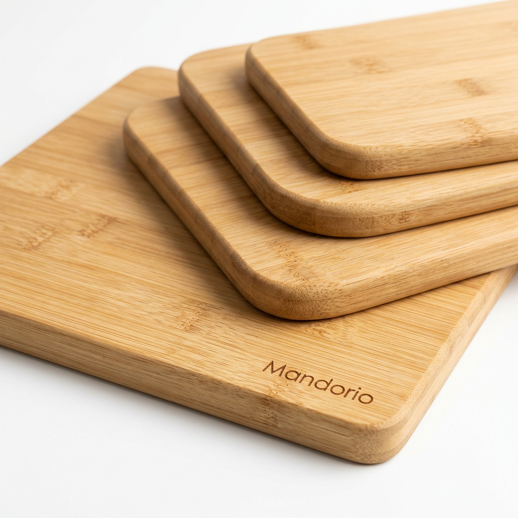 Mandorio Bamboo Cutting Board Set, 3 Sizes, Natural Honey Finish - Cookware & Utensils > Kitchen Preparation > Cutting Boards - Mandorio