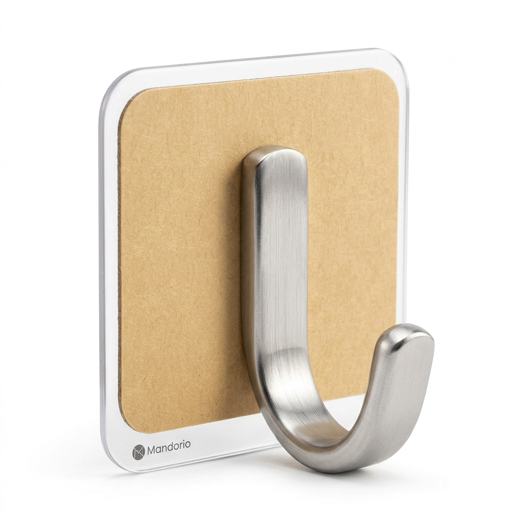 Mandorio Adhesive Wall Hook Set, 20 - Pack With Clear Mounting Pads - Home Decor & Table Accessories > Home Organization > Wall Hooks - Mandorio